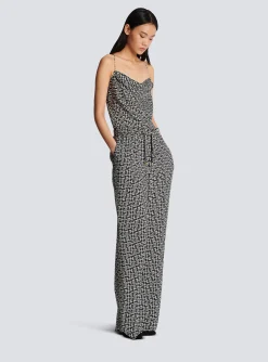 Women Balmain Monogrammed Flowing Trousers