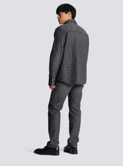 Balmain Monogrammed Jacquard Denim Shirt