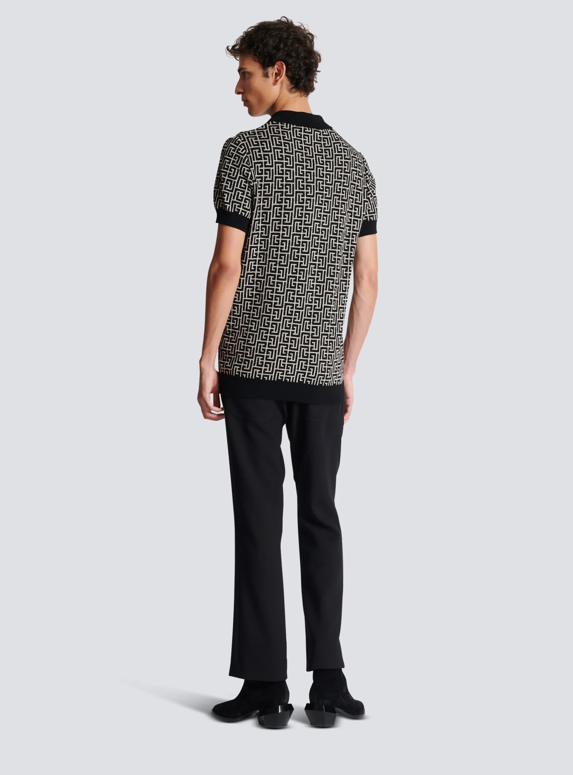 Balmain Monogrammed Polo Shirt