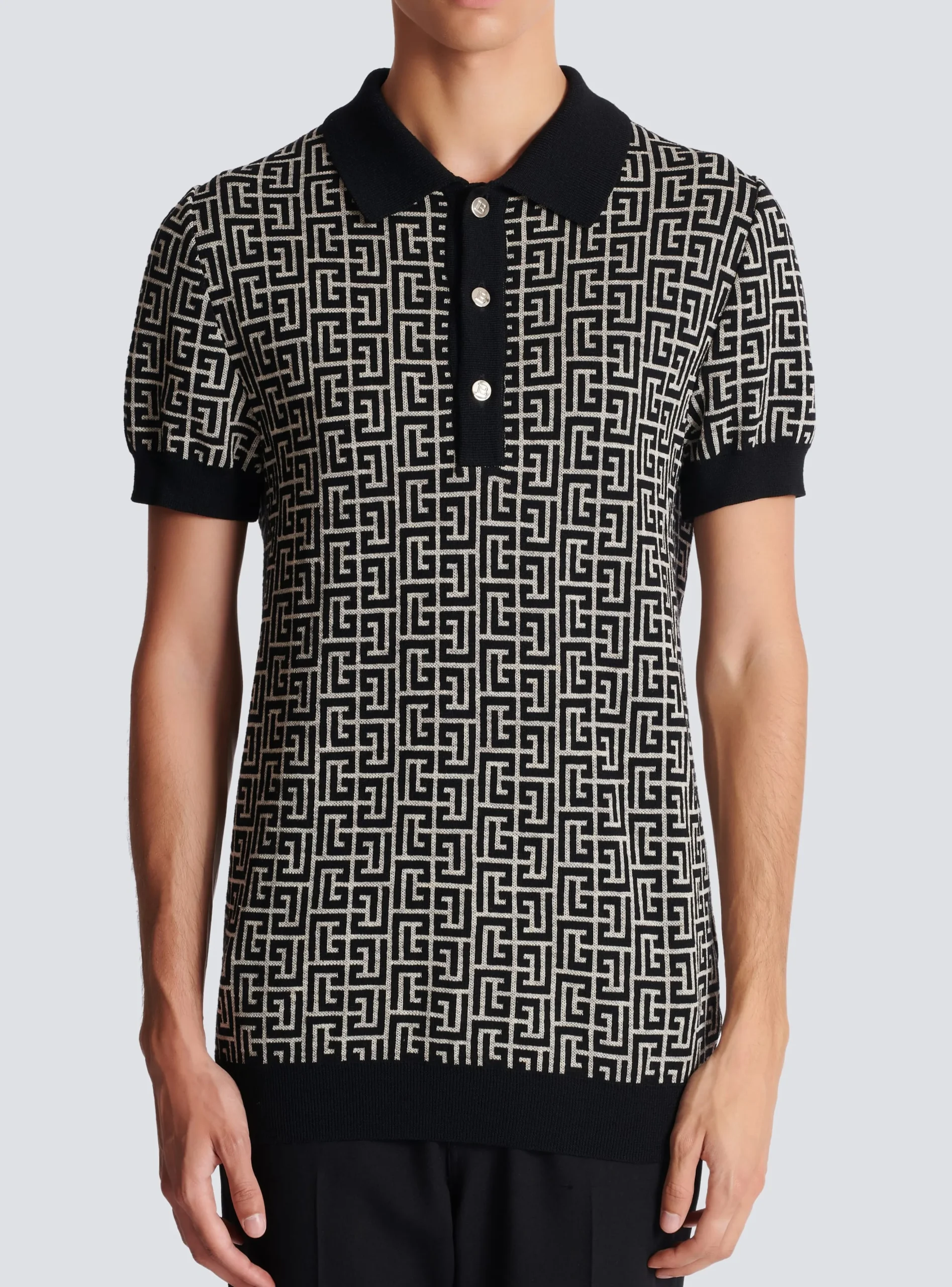 Balmain Monogrammed Polo Shirt