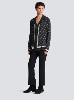 Balmain Monogrammed Scarf-print Shirt