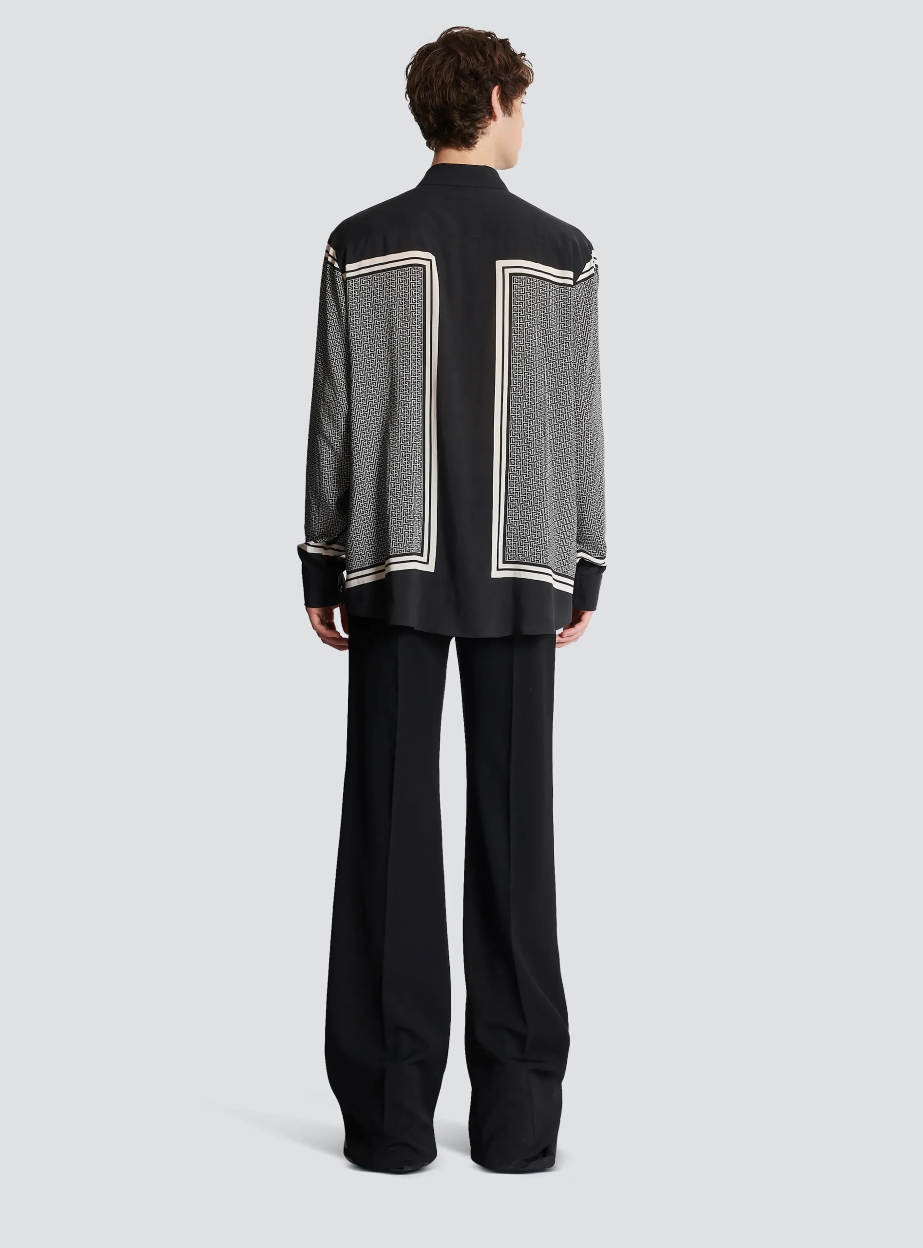 Balmain Monogrammed Scarf-print Shirt