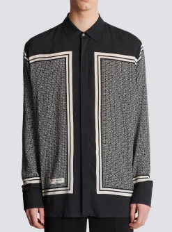 Balmain Monogrammed Scarf-print Shirt