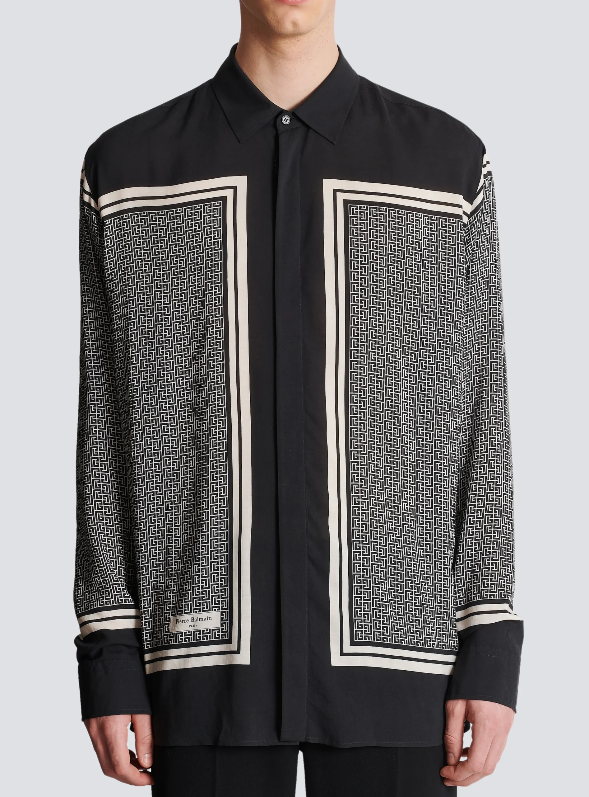 Balmain Monogrammed Scarf-print Shirt