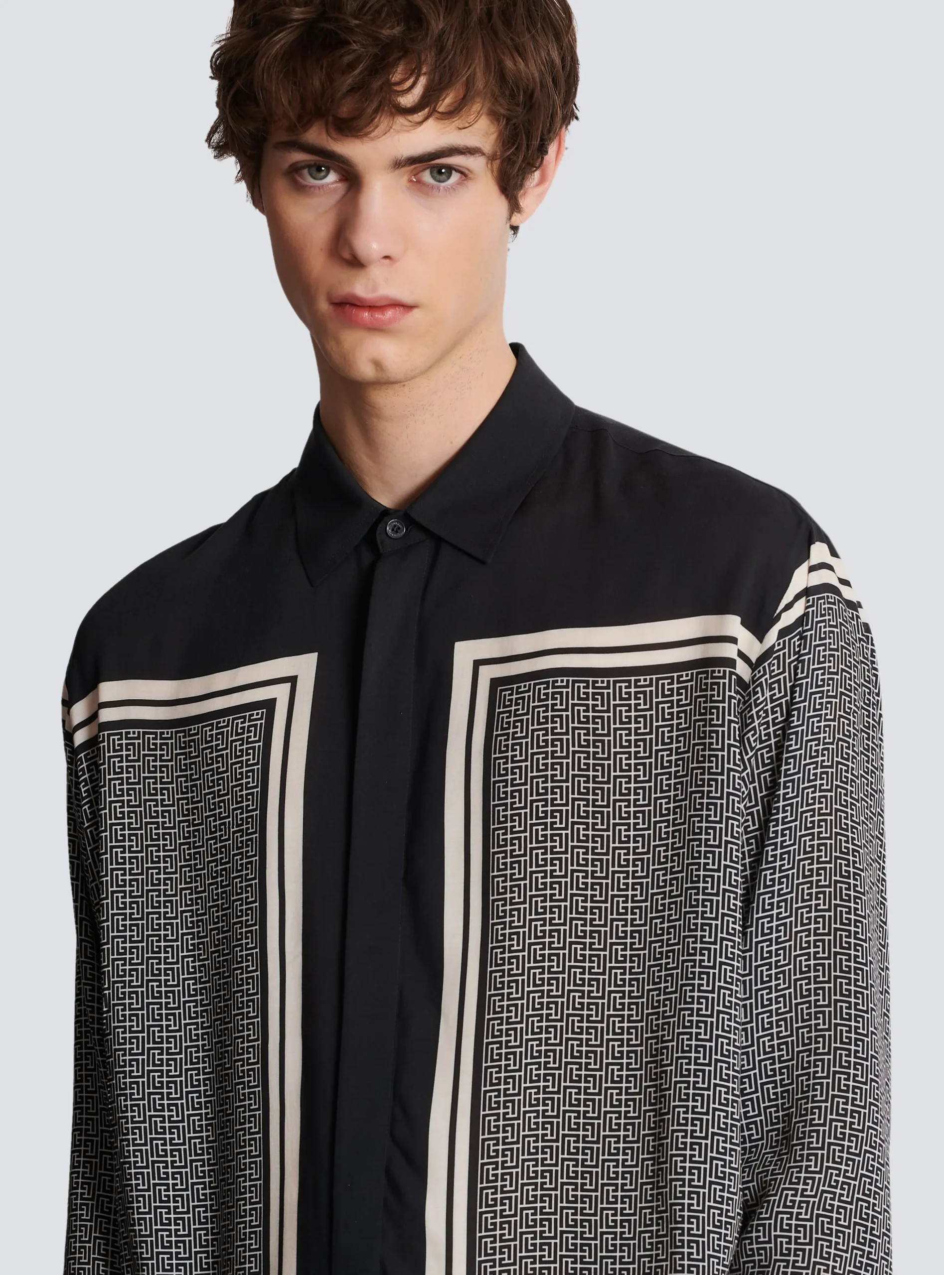 Balmain Monogrammed Scarf-print Shirt