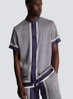 Balmain Monogrammed Scarf-print Shirt