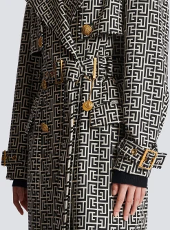 Women Balmain Monogrammed Trench Coat