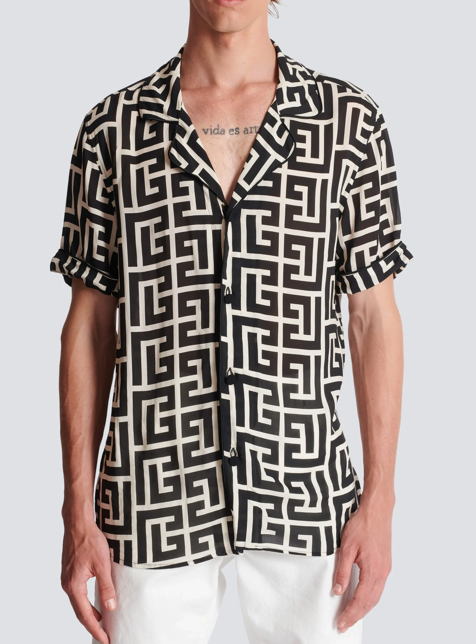 Balmain Monogram-printed Shirt