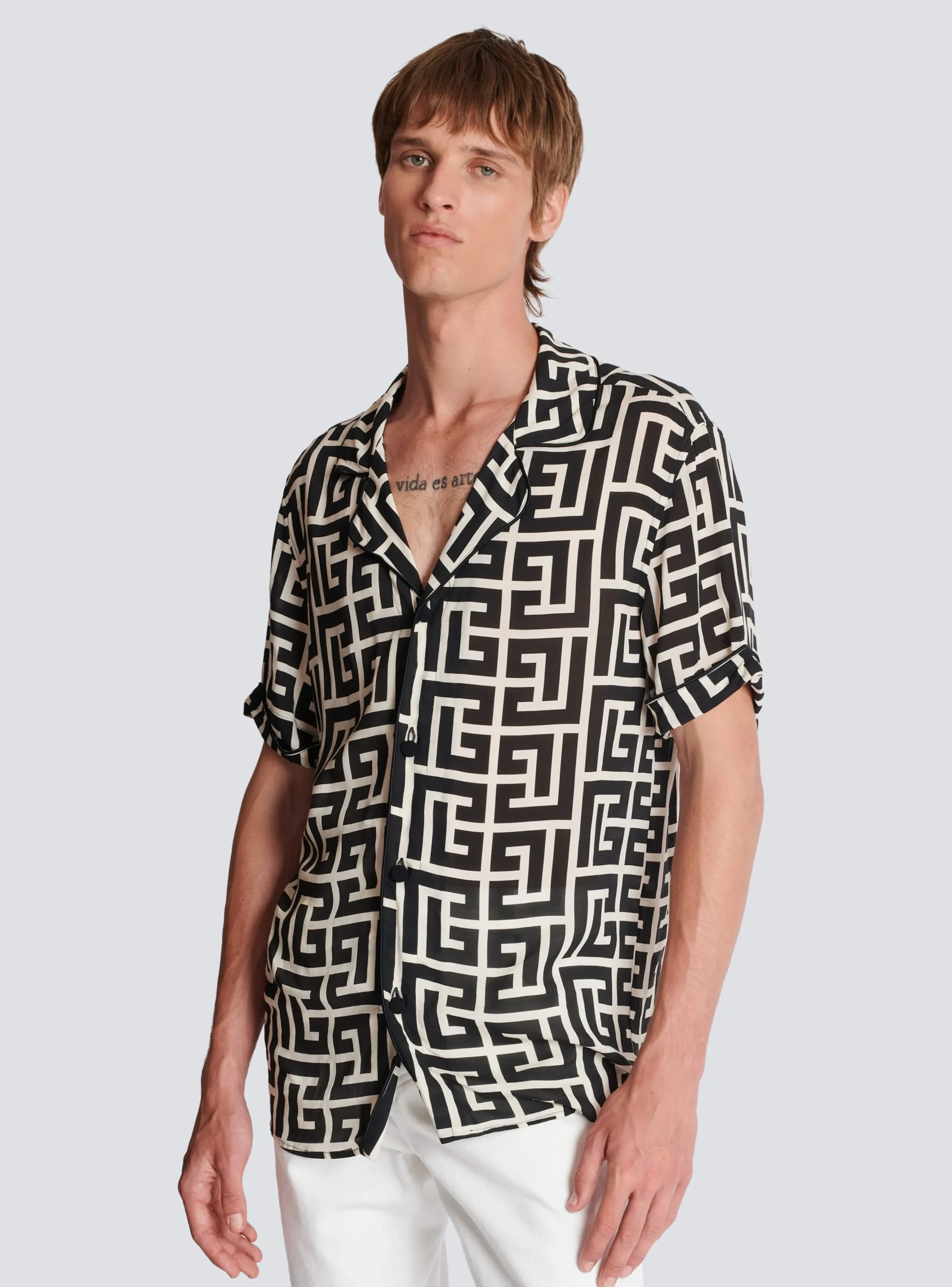 Balmain Monogram-printed Shirt