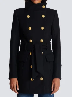 Women Balmain Officer Coat With Belt