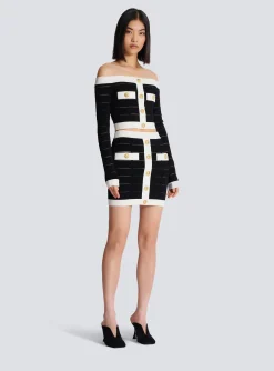 Women Balmain Off-the-shoulder Knit Top