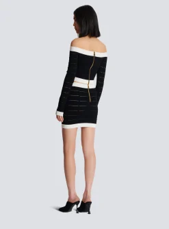 Women Balmain Off-the-shoulder Knit Top