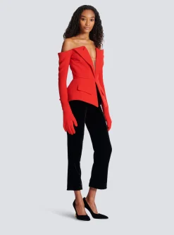 Women Balmain Off-the-shoulder Peplum Top