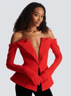 Women Balmain Off-the-shoulder Peplum Top