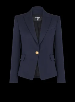 Women Balmain One-button Wool Blazer