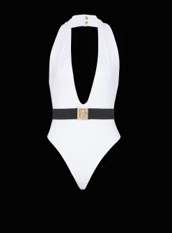 Women Balmain One-piece Swimsuit With PB Belt