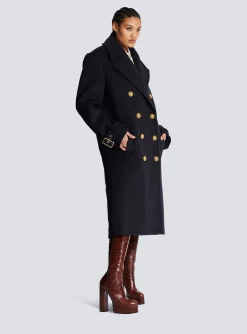 Women Balmain Oversized Double-breasted Coat