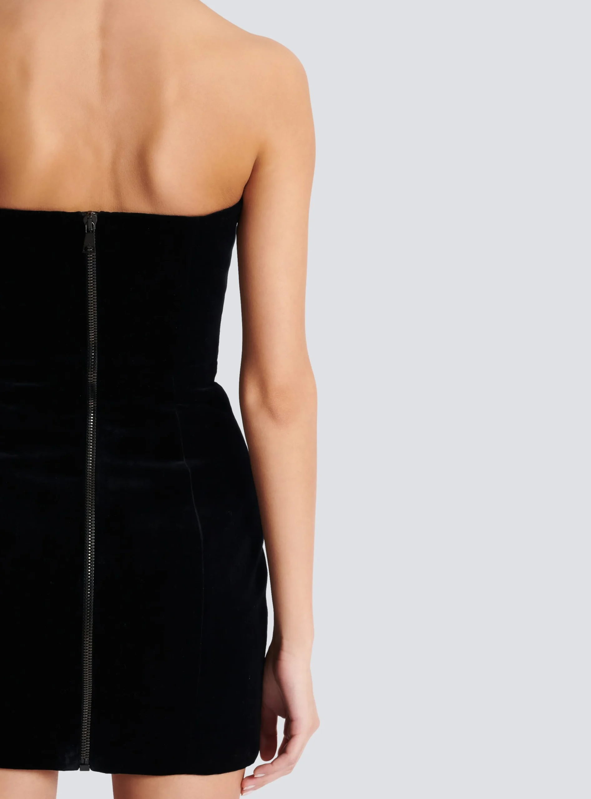 Women Balmain Paisley Embroidered Strapless Dress
