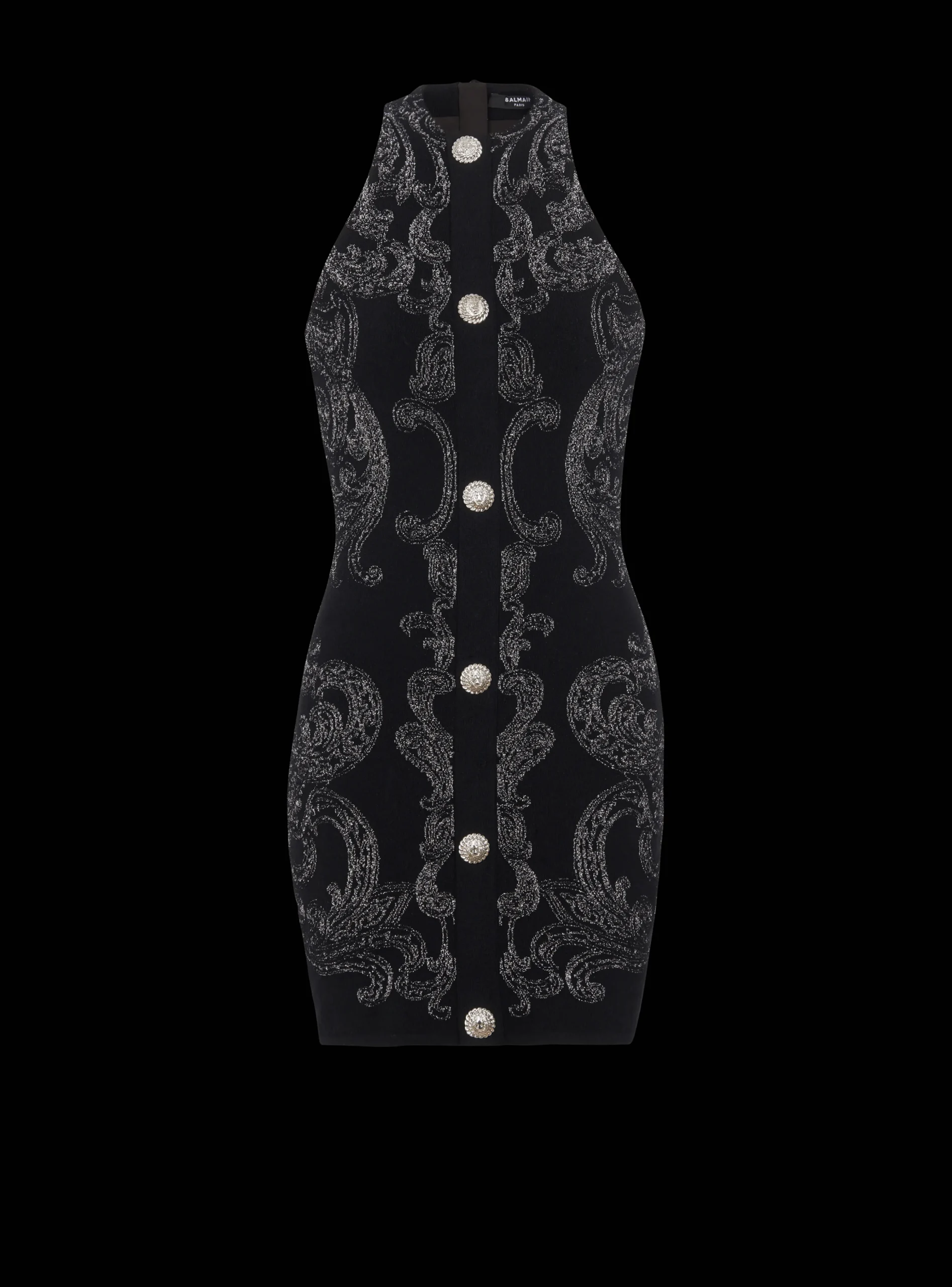 Women Balmain Paisley Knit Sleeveless Dress