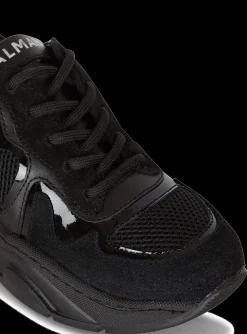 Kids/BOY Balmain Patent Leather And Suede Trainers