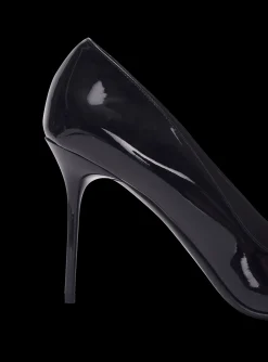 Women Balmain Patent Leather Ruby Pumps With Flower Detail