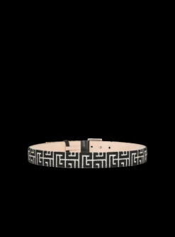 Balmain PB Belt In Monogrammed Jacquard