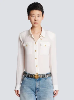 Women Balmain PB Belt In Monogrammed Jacquard