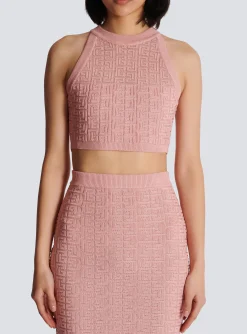 Women Balmain PB Labyrinth Knit Top