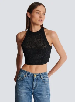 Women Balmain PB Labyrinth Knit Top