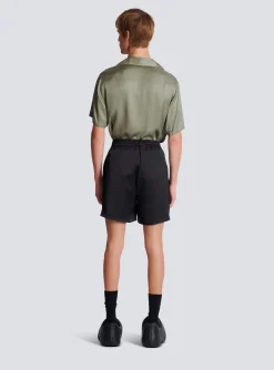 Balmain PB Signature Satin Shorts