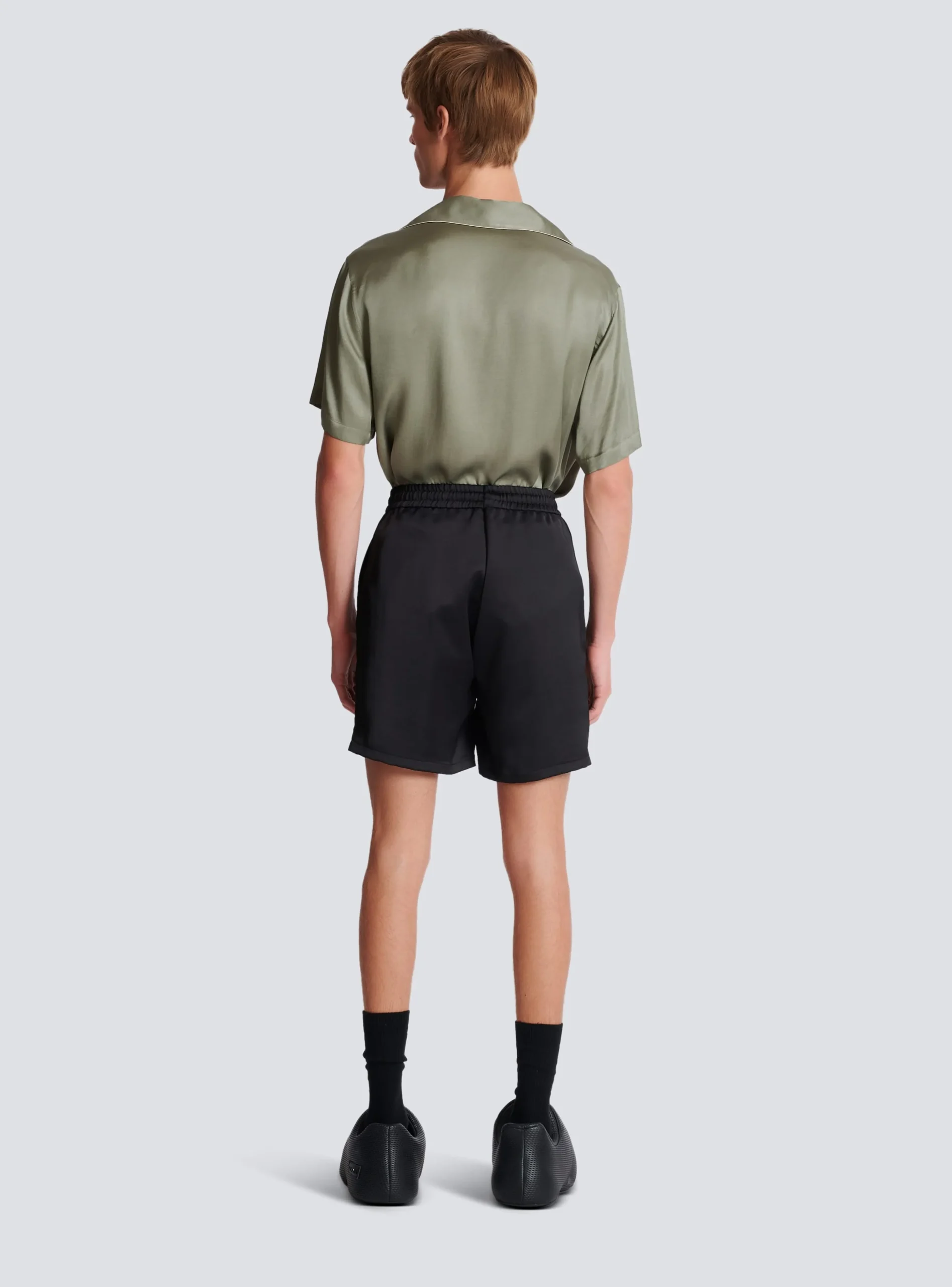 Balmain PB Signature Satin Shorts