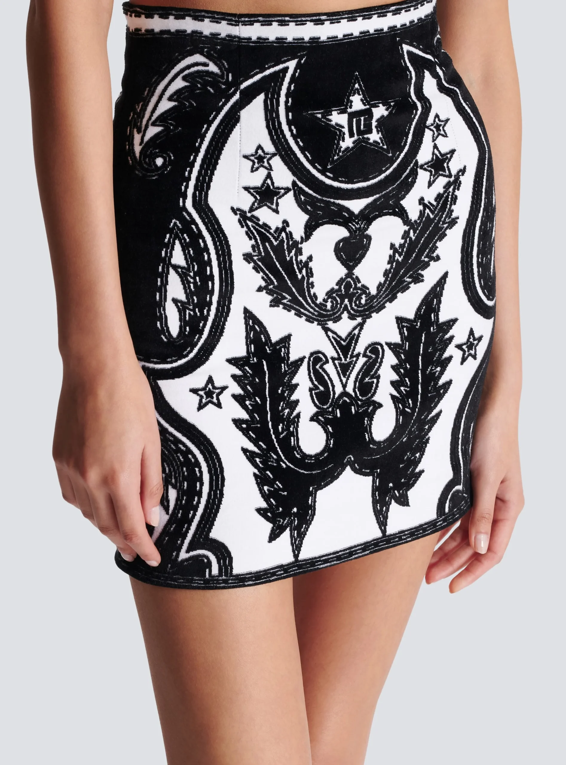 Women Balmain PB Western Short Skirt