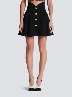 Women Balmain Pleated Crepe Tulip Skirt