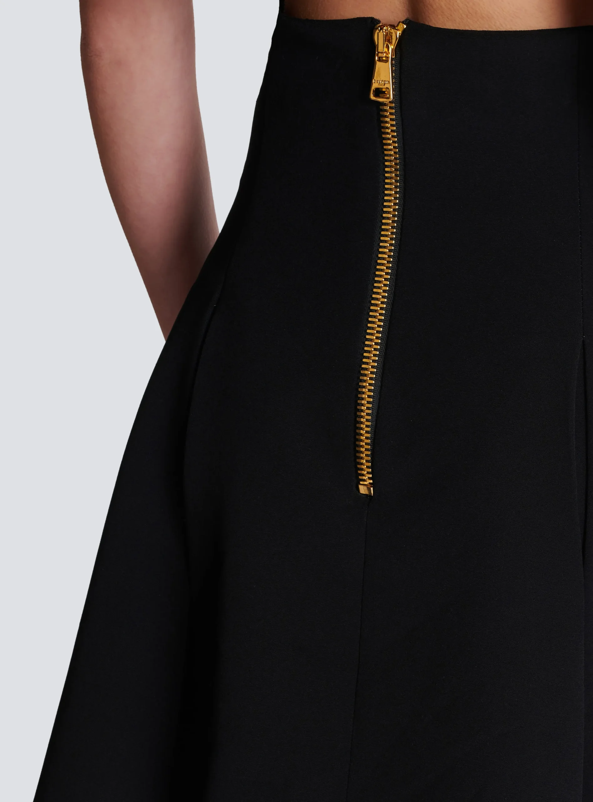 Women Balmain Pleated Crepe Tulip Skirt