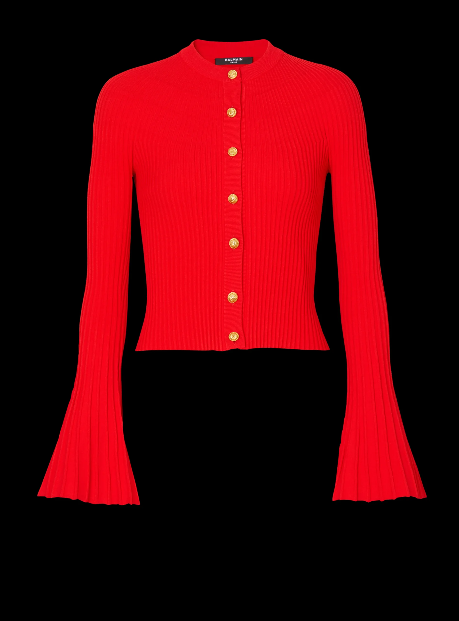 Women Balmain Pleated Knit Cardigan