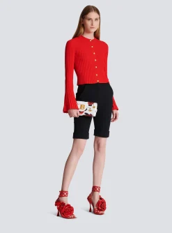 Women Balmain Pleated Knit Cardigan