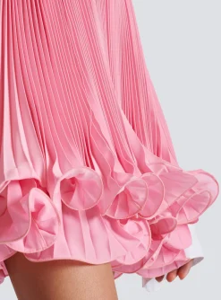 Women Balmain Pleated Skirt With Ruffles