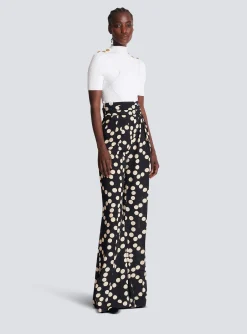 Women Balmain Polka Dot Wide-leg Trousers