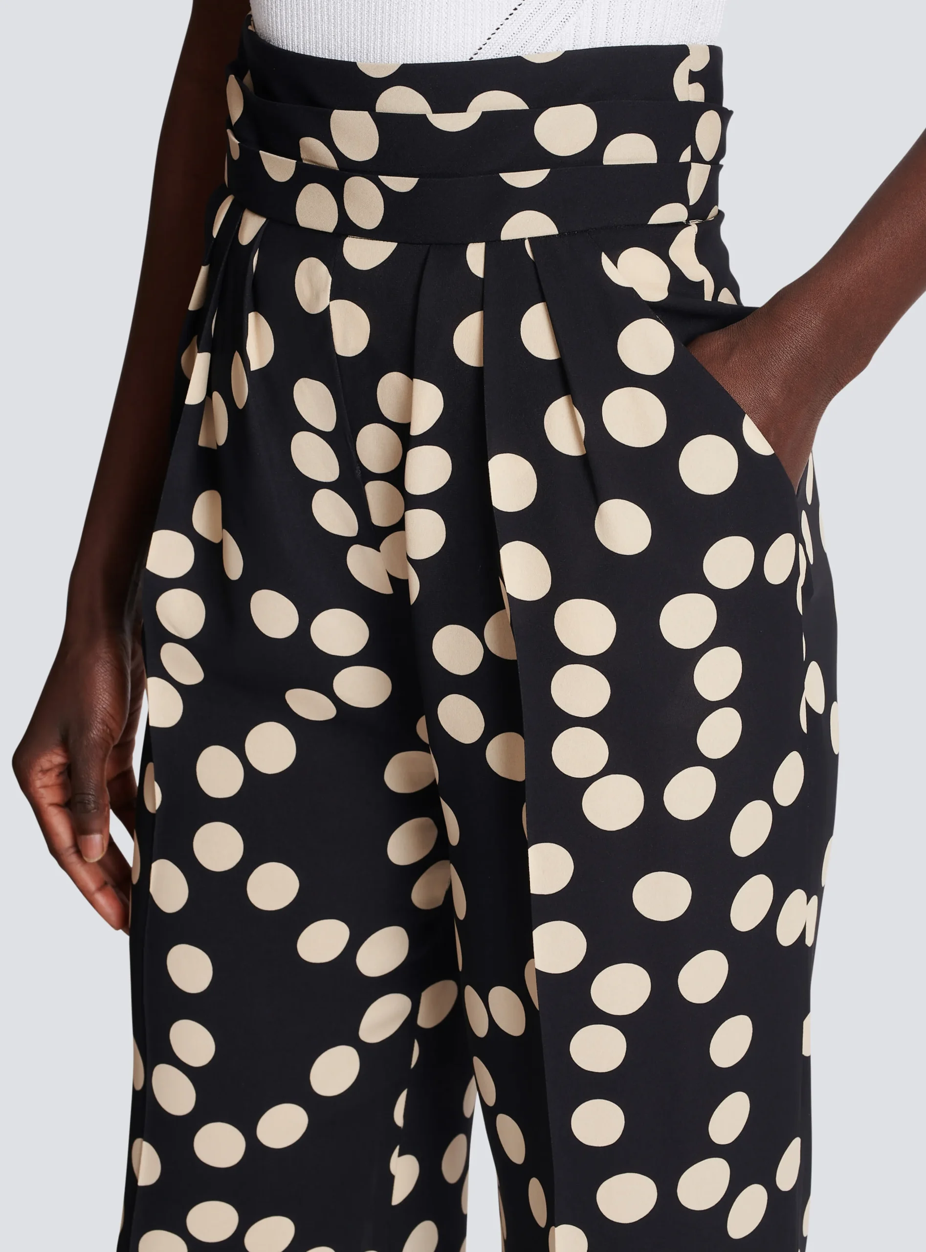 Women Balmain Polka Dot Wide-leg Trousers