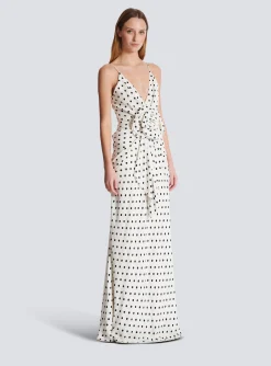 Women Balmain Polka Dots Printed Maxi Dress