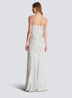 Women Balmain Polka Dots Printed Maxi Dress