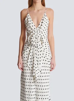 Women Balmain Polka Dots Printed Maxi Dress