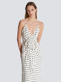 Women Balmain Polka Dots Printed Maxi Dress