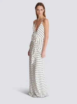 Women Balmain Polka Dots Printed Maxi Dress