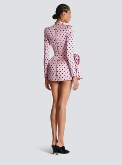 Women Balmain Polka Dots Short Printed Dress