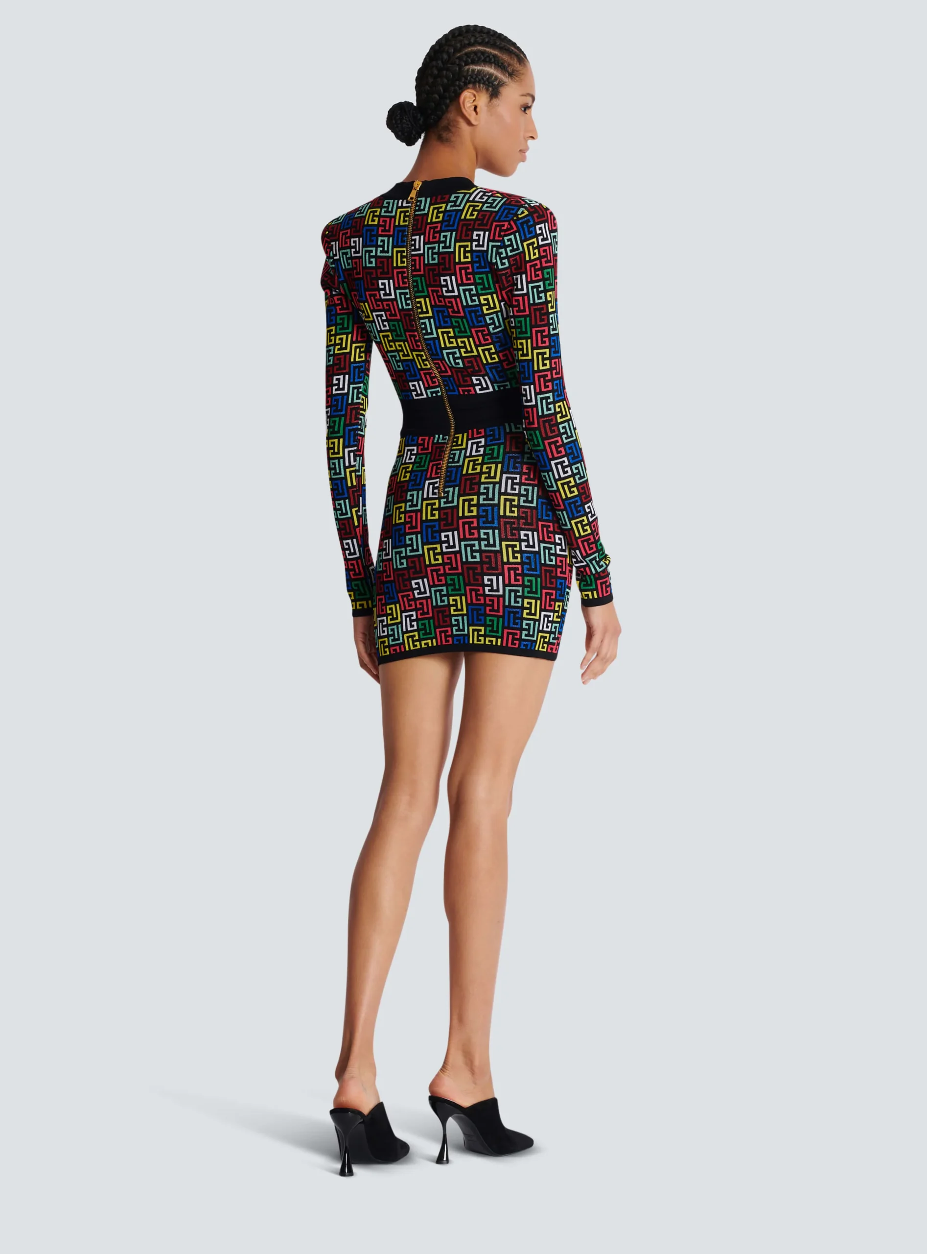 Women Balmain Pop Monogram Knit Dress