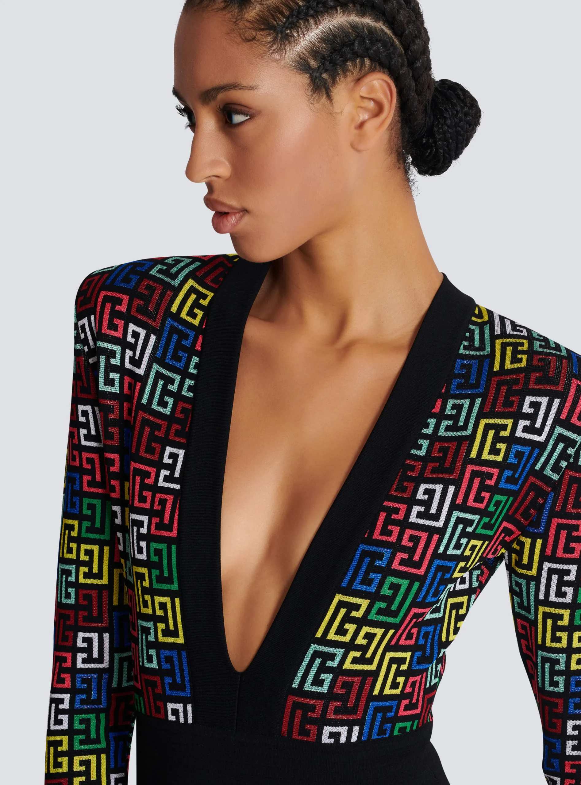 Women Balmain Pop Monogram Knit Dress