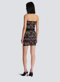 Women Balmain Pop Monogram Knit Skirt