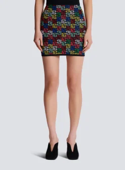 Women Balmain Pop Monogram Knit Skirt