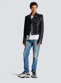 Balmain Quilted Leather Biker Jacket